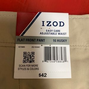 Boys Izod flat front pants